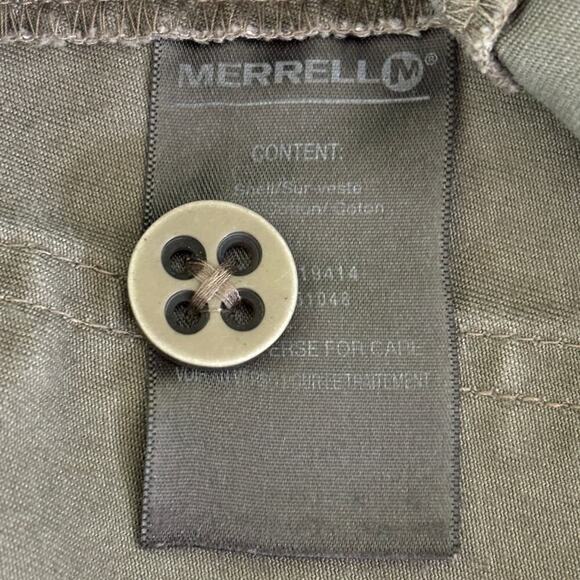 Merrell Straight Leg Capri Pants 100% Cotton Faux Cuff Light Brown Size 10 - Picture 11 of 12